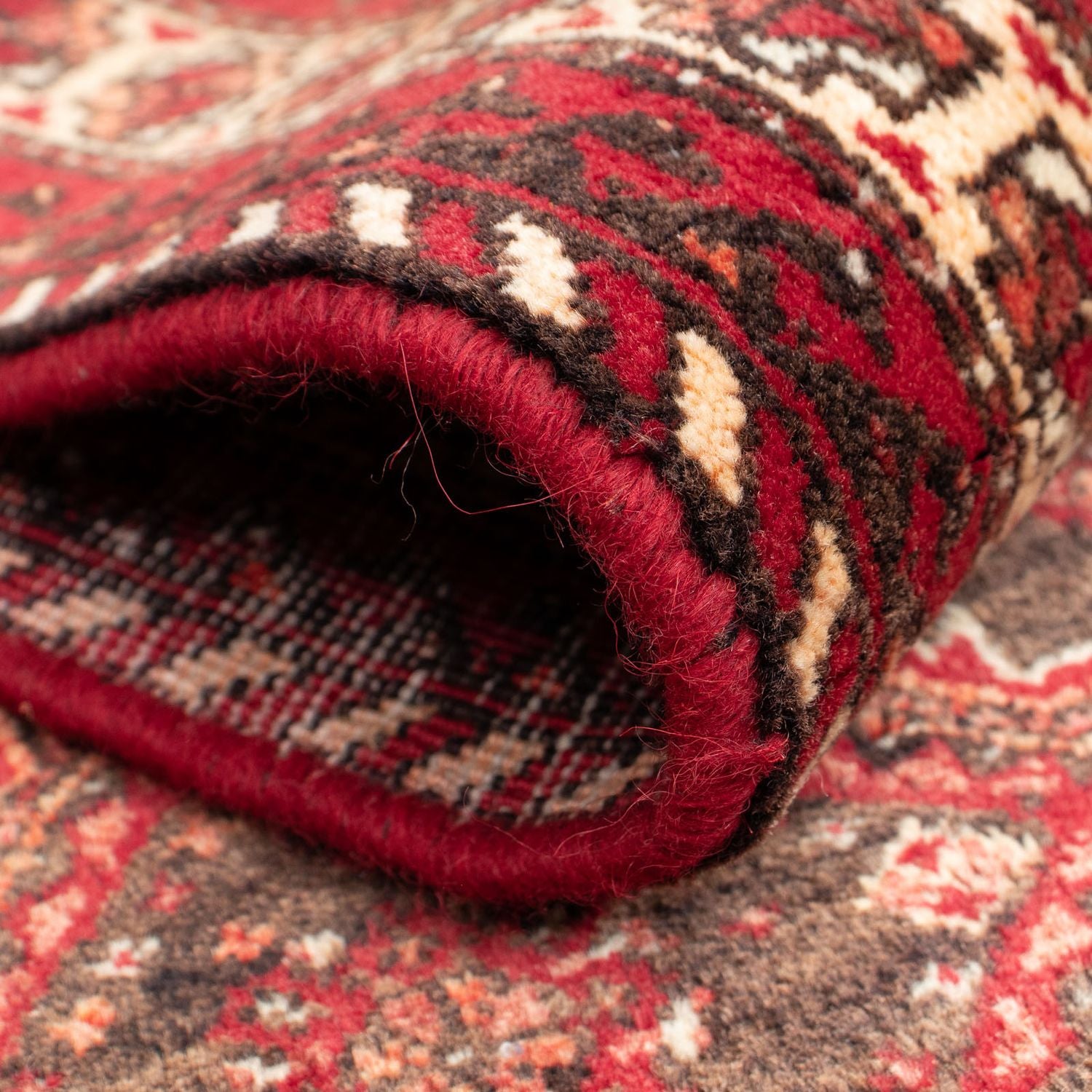 Alfombra de pasillo Alfombra Belutsch - 195 x 99 cm - rojo oscuro