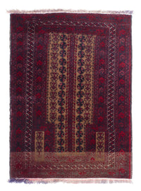 Alfombra Belutsch - 125 x 92 cm - rojo oscuro