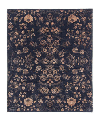Alfombra oriental - 300 x 246 cm - azul oscuro