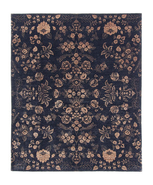 Alfombra oriental - 300 x 246 cm - azul oscuro