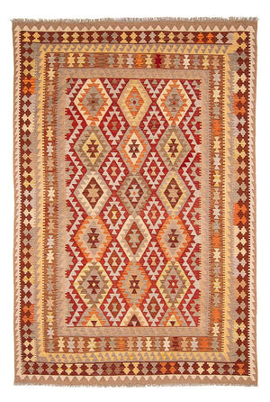 Alfombra Kelim - Splash - 297 x 200 cm - marrón claro