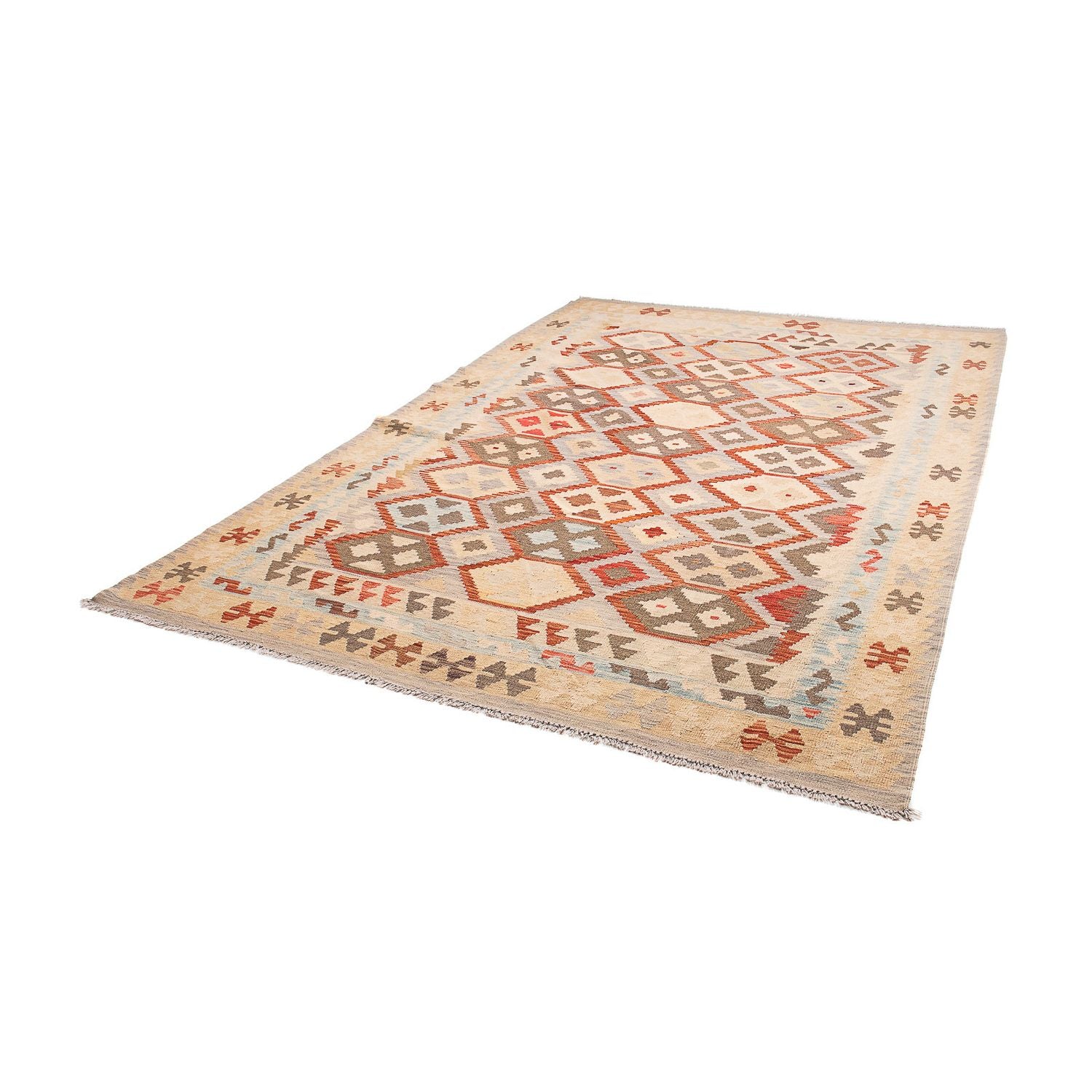 Alfombra Kelim - Splash - 285 x 198 cm - beige