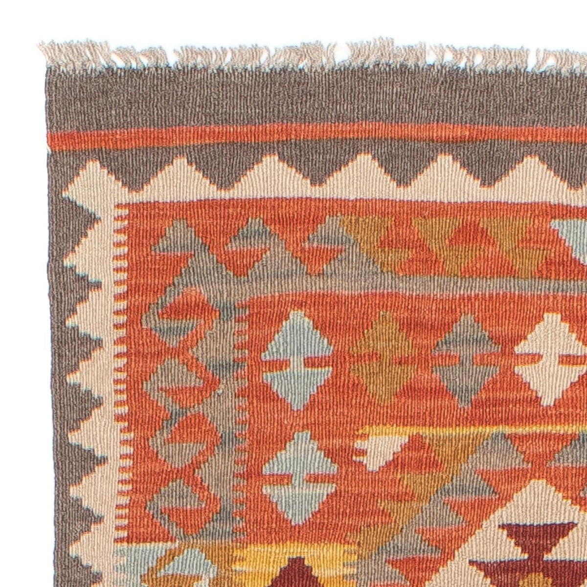 Alfombra de pasillo Alfombra Kelim - Splash - 296 x 76 cm - rojo claro