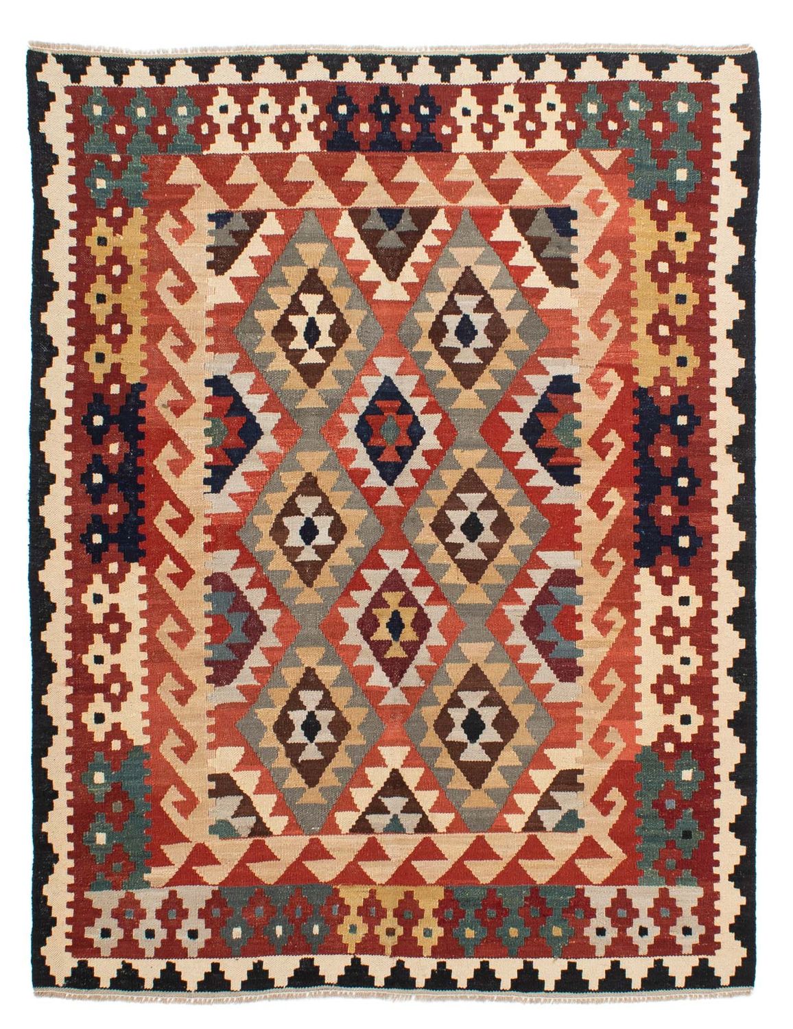 Alfombra Kelim - Splash - 189 x 157 cm - multicolor