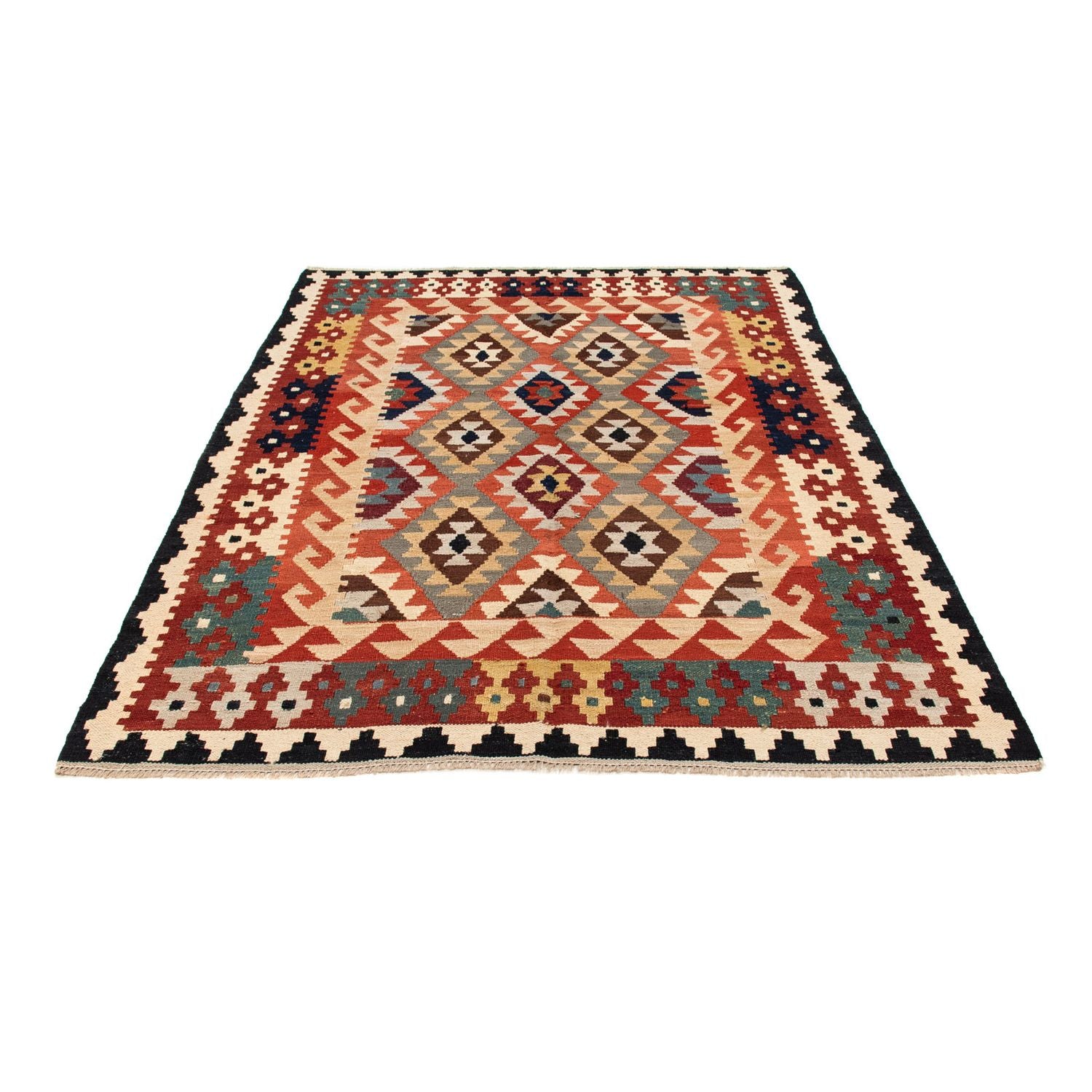 Alfombra Kelim - Splash - 189 x 157 cm - multicolor