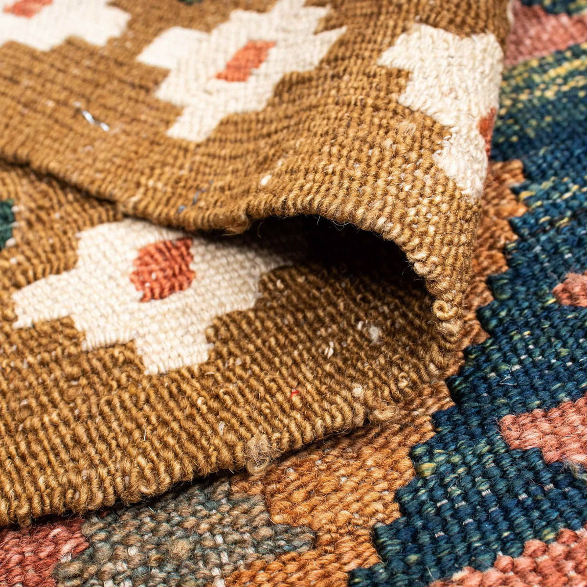 Alfombra de pasillo Alfombra Kelim - Oriental - 200 x 101 cm - marrón claro