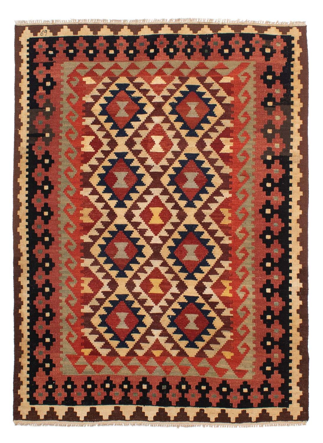 Alfombra Kelim - Splash - 203 x 153 cm - multicolor