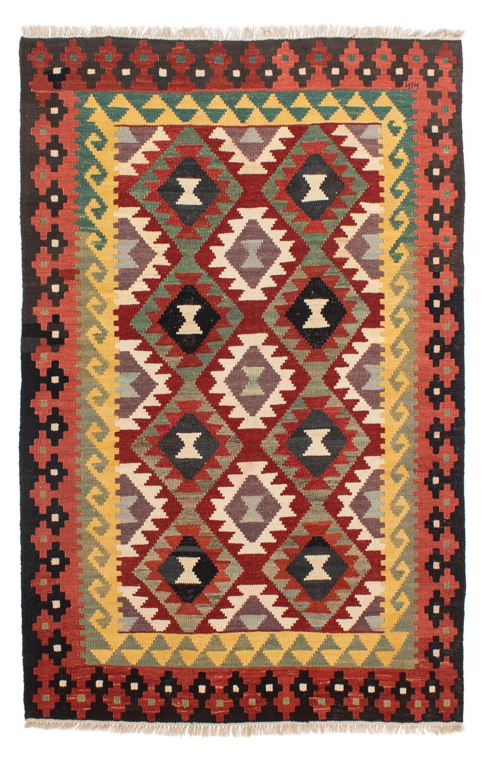 Alfombra Kelim - Splash - 194 x 126 cm - multicolor