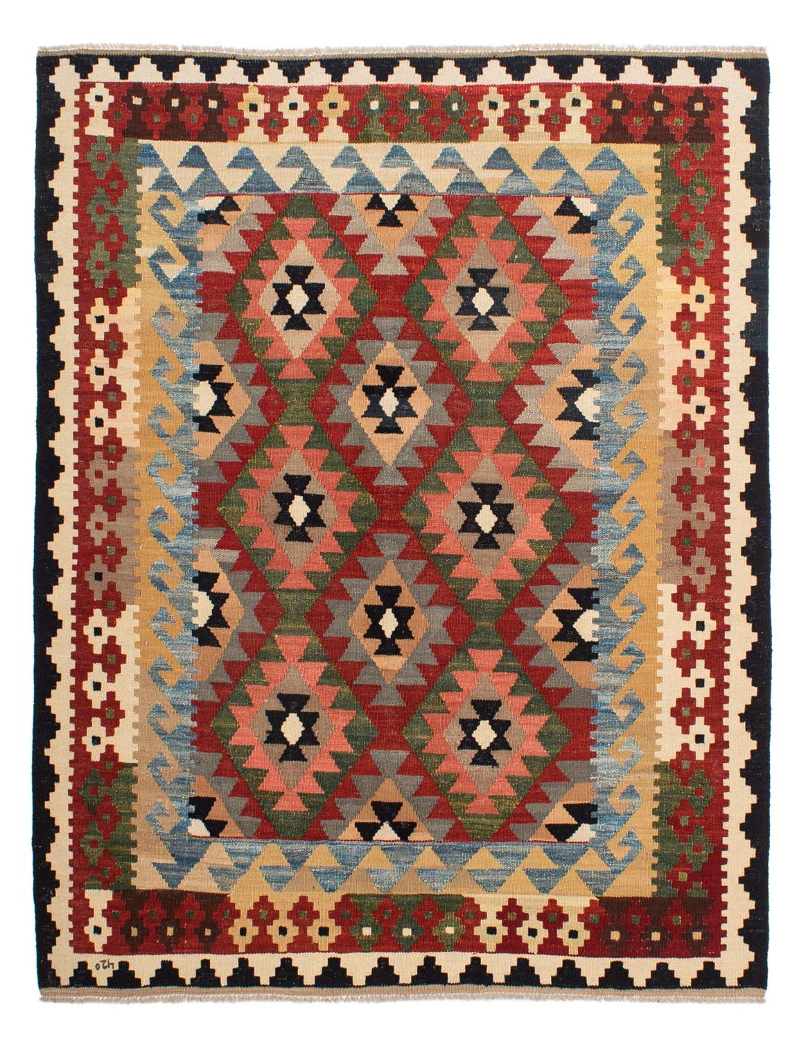 Alfombra Kelim - Splash - 201 x 162 cm - multicolor