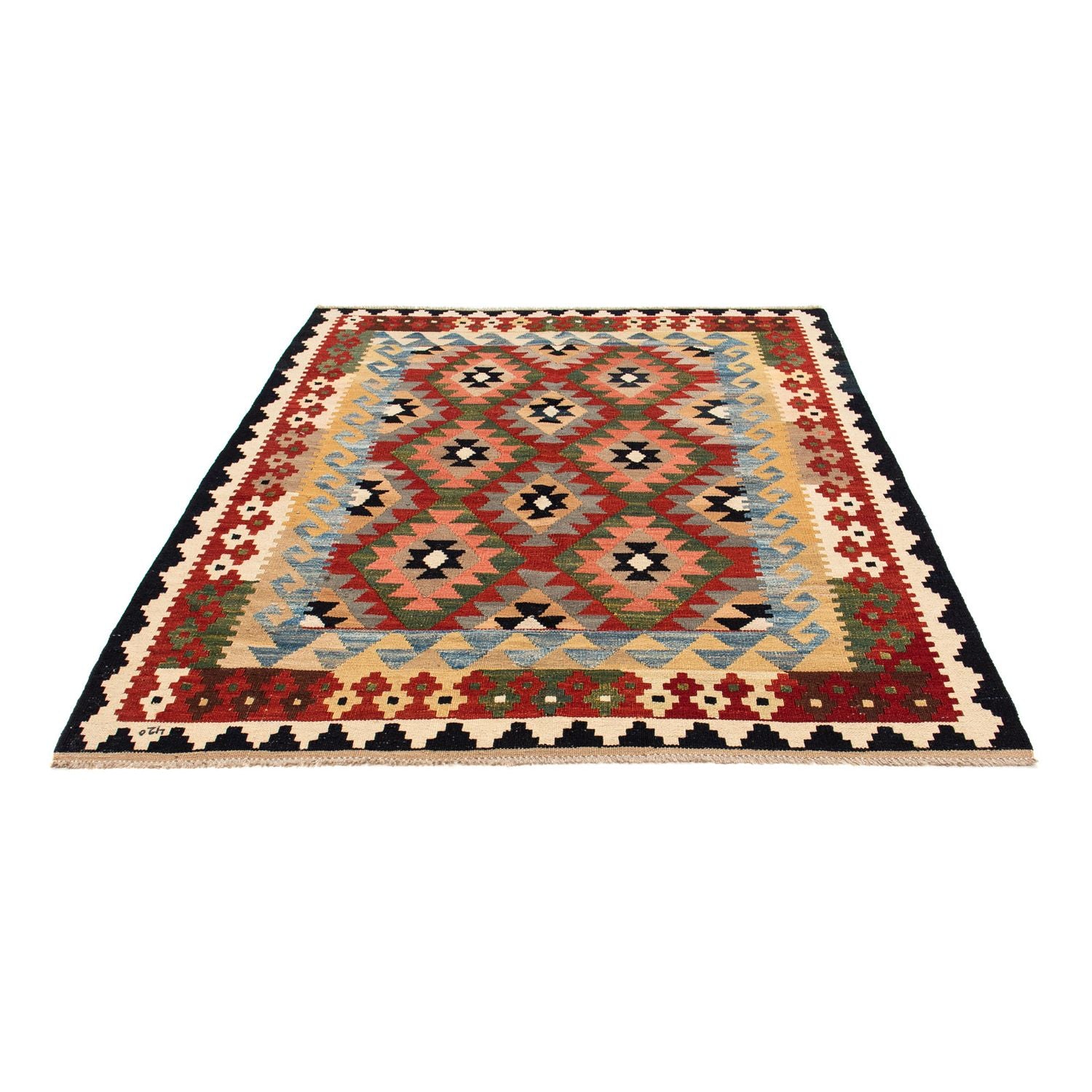 Alfombra Kelim - Splash - 201 x 162 cm - multicolor