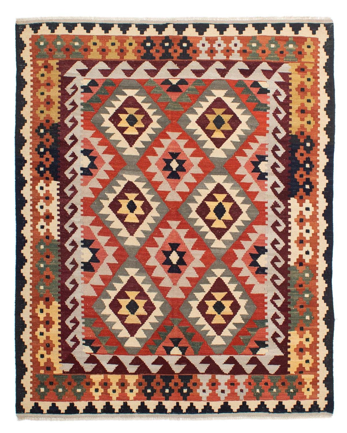 Alfombra Kelim - Splash - 207 x 163 cm - multicolor