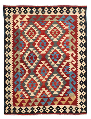 Alfombra Kelim - Splash - 199 x 163 cm - multicolor