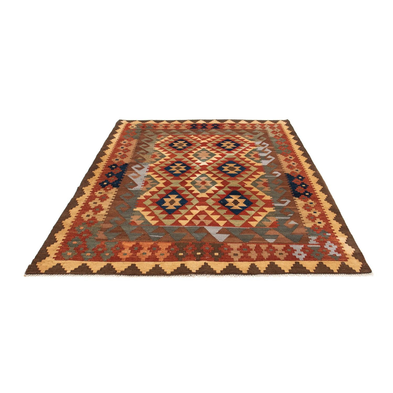 Alfombra Kelim - Splash - 193 x 158 cm - multicolor