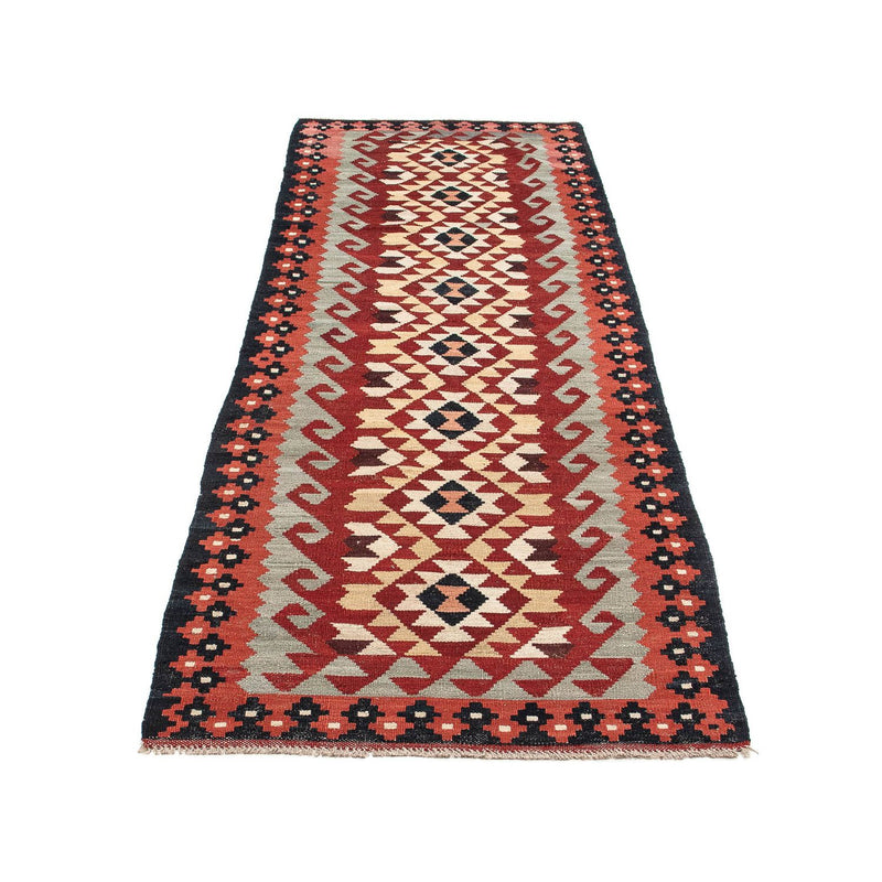 Alfombra de pasillo Alfombra Kelim - Splash - 285 x 87 cm - rojo claro