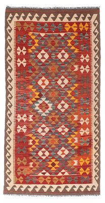 Alfombra de pasillo Alfombra Kelim - Oriental - 195 x 98 cm - rojo
