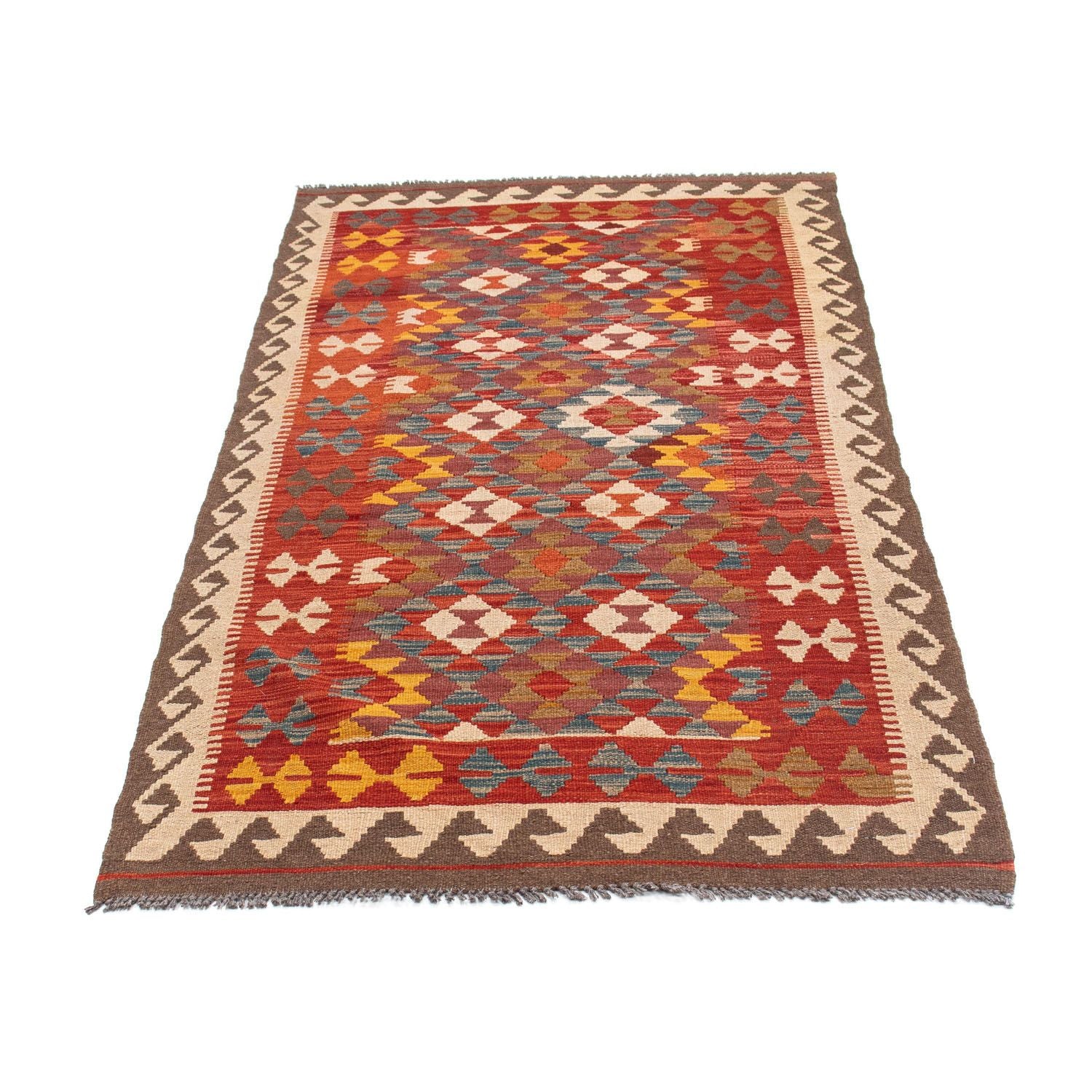 Alfombra de pasillo Alfombra Kelim - Oriental - 195 x 98 cm - rojo