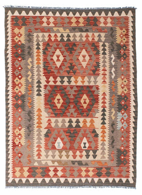 Alfombra Kelim - Oriental - 194 x 147 cm - rojo claro