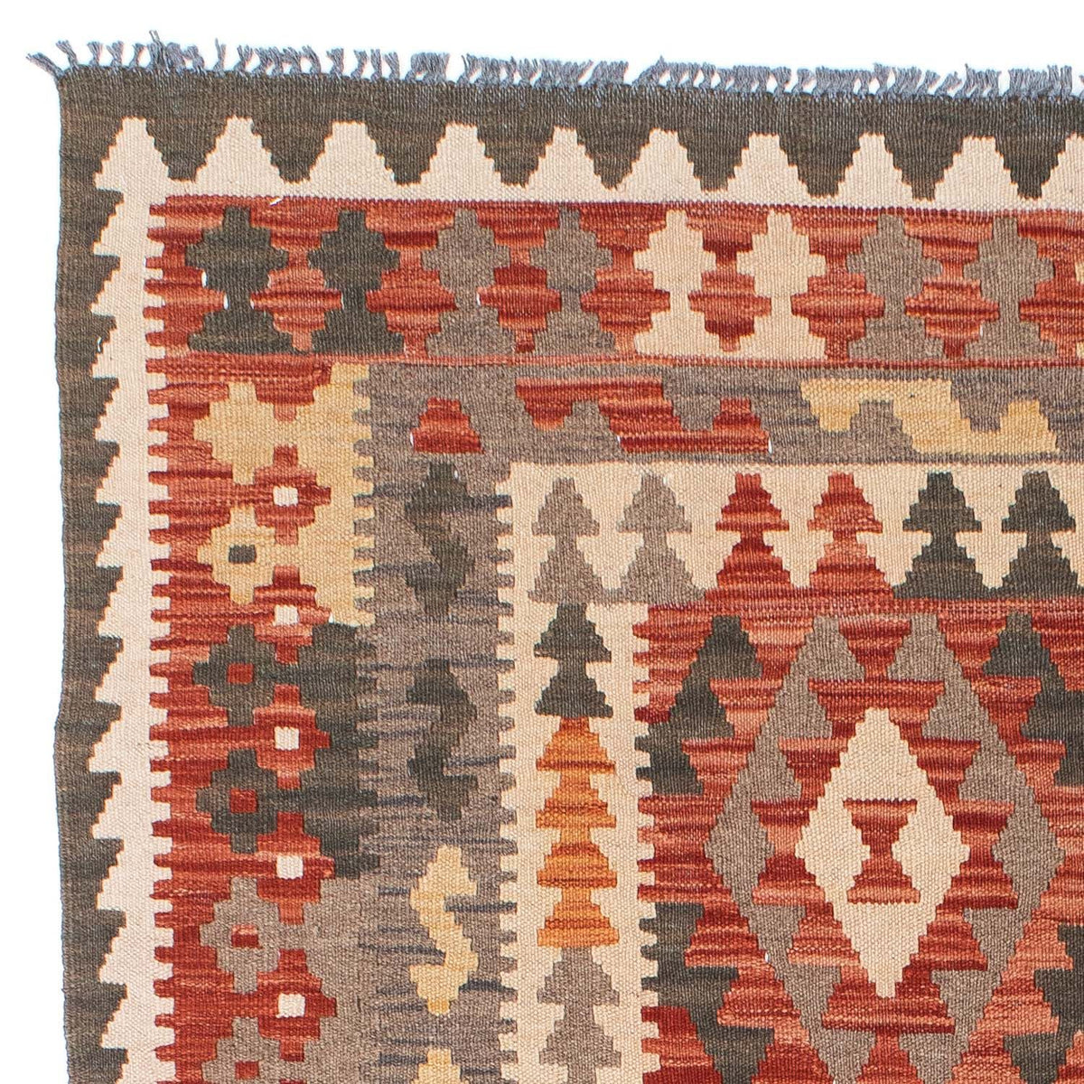 Alfombra Kelim - Oriental - 194 x 147 cm - rojo claro