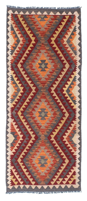 Alfombra de pasillo Alfombra Kelim - Oriental - 191 x 80 cm - gris
