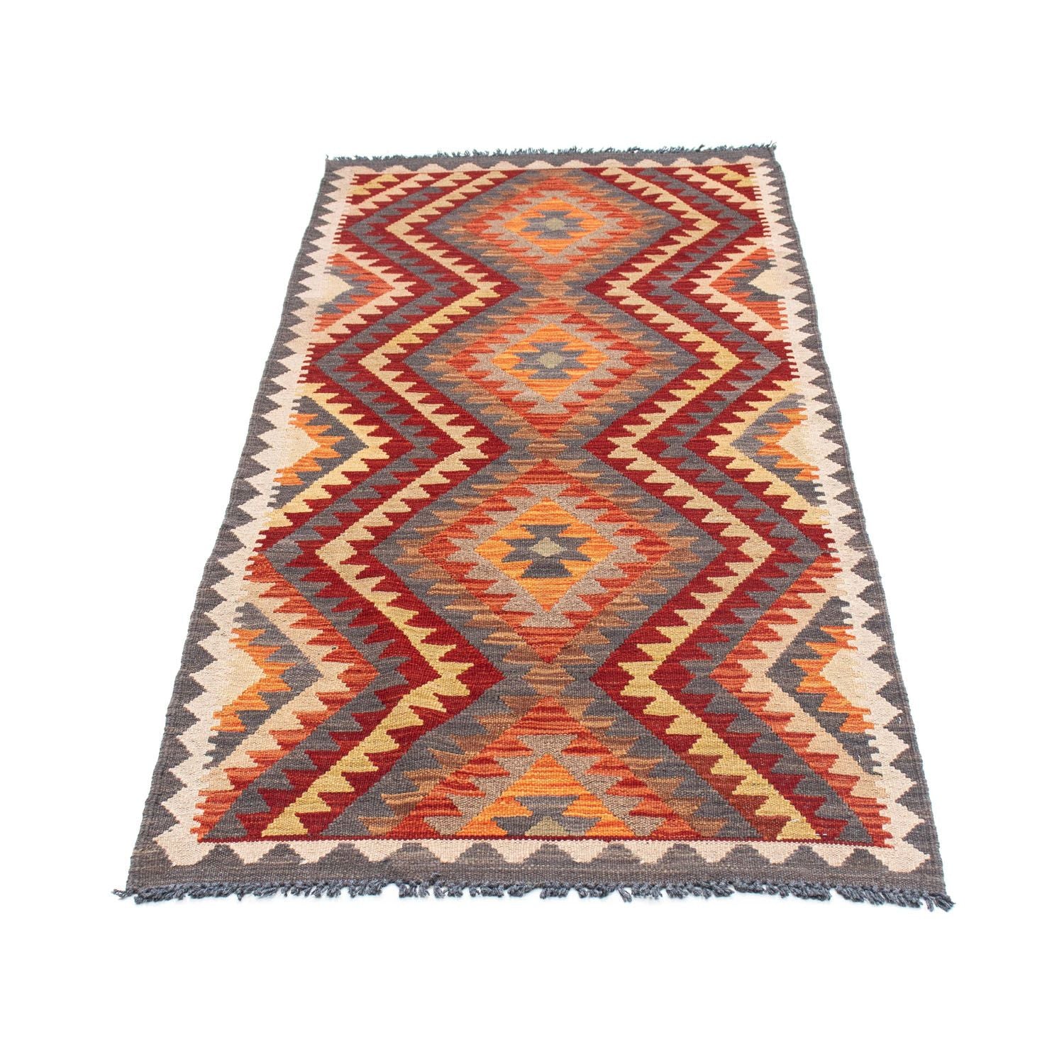 Alfombra de pasillo Alfombra Kelim - Oriental - 191 x 80 cm - gris