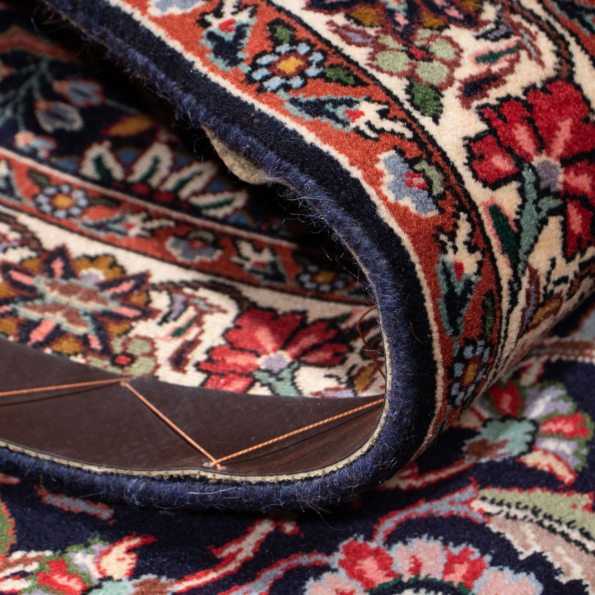 Alfombra de pasillo Alfombra persa - Bidjar - 210 x 74 cm - azul oscuro