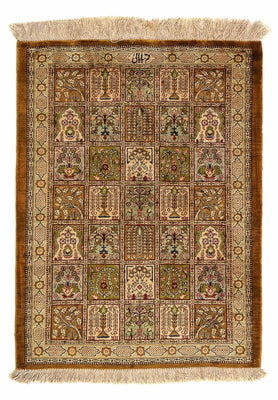 Alfombra persa - Ghom - 75 x 58 cm - multicolor