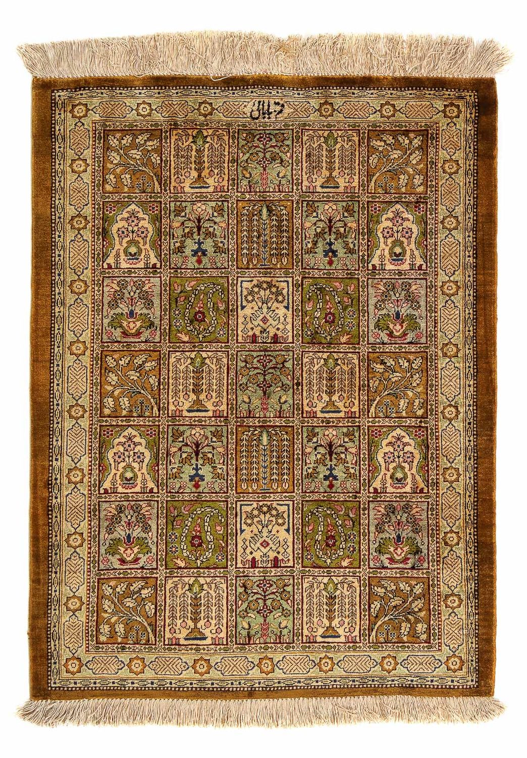 Alfombra persa - Ghom - 75 x 58 cm - multicolor