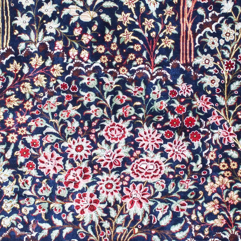 Alfombra persa - Ghom - 152 x 100 cm - azul oscuro