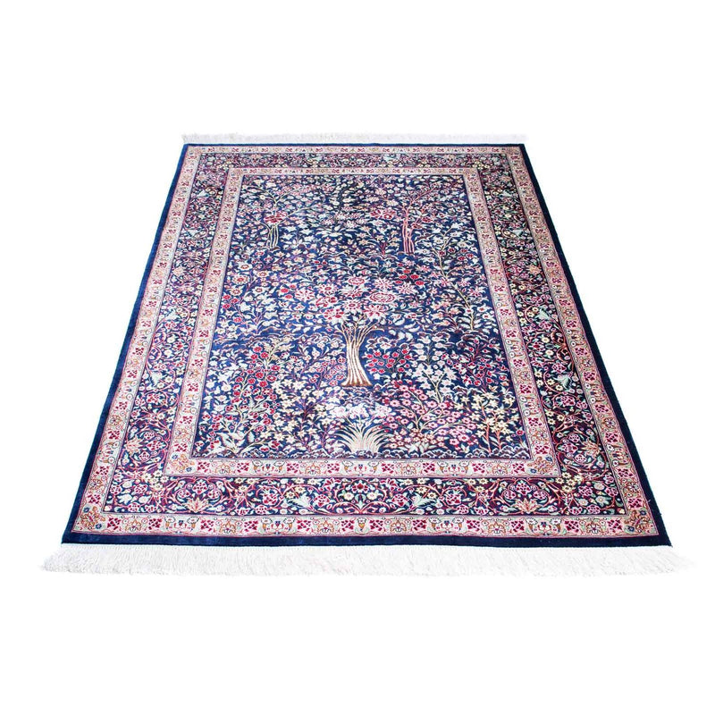 Alfombra persa - Ghom - 152 x 100 cm - azul oscuro
