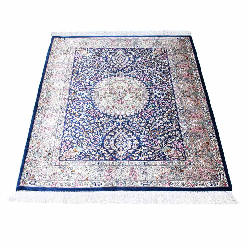Alfombra persa - Ghom - 119 x 82 cm - azul oscuro