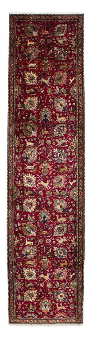 Alfombra de pasillo Alfombra persa - Tabriz - 385 x 90 cm - rojo oscuro