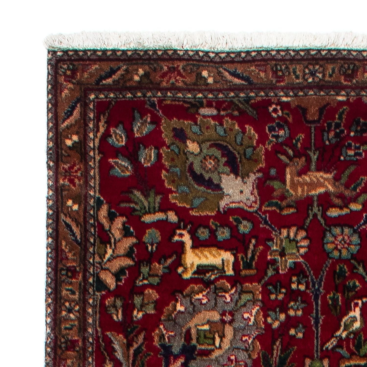 Alfombra de pasillo Alfombra persa - Tabriz - 385 x 90 cm - rojo oscuro
