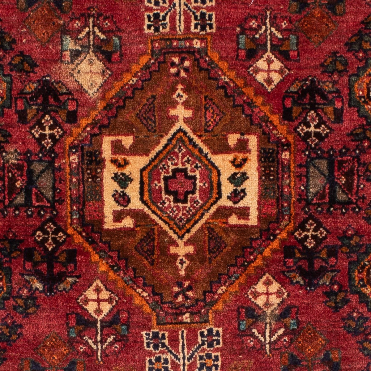 Alfombra persa - Nómada - 155 x 103 cm - rojo oscuro