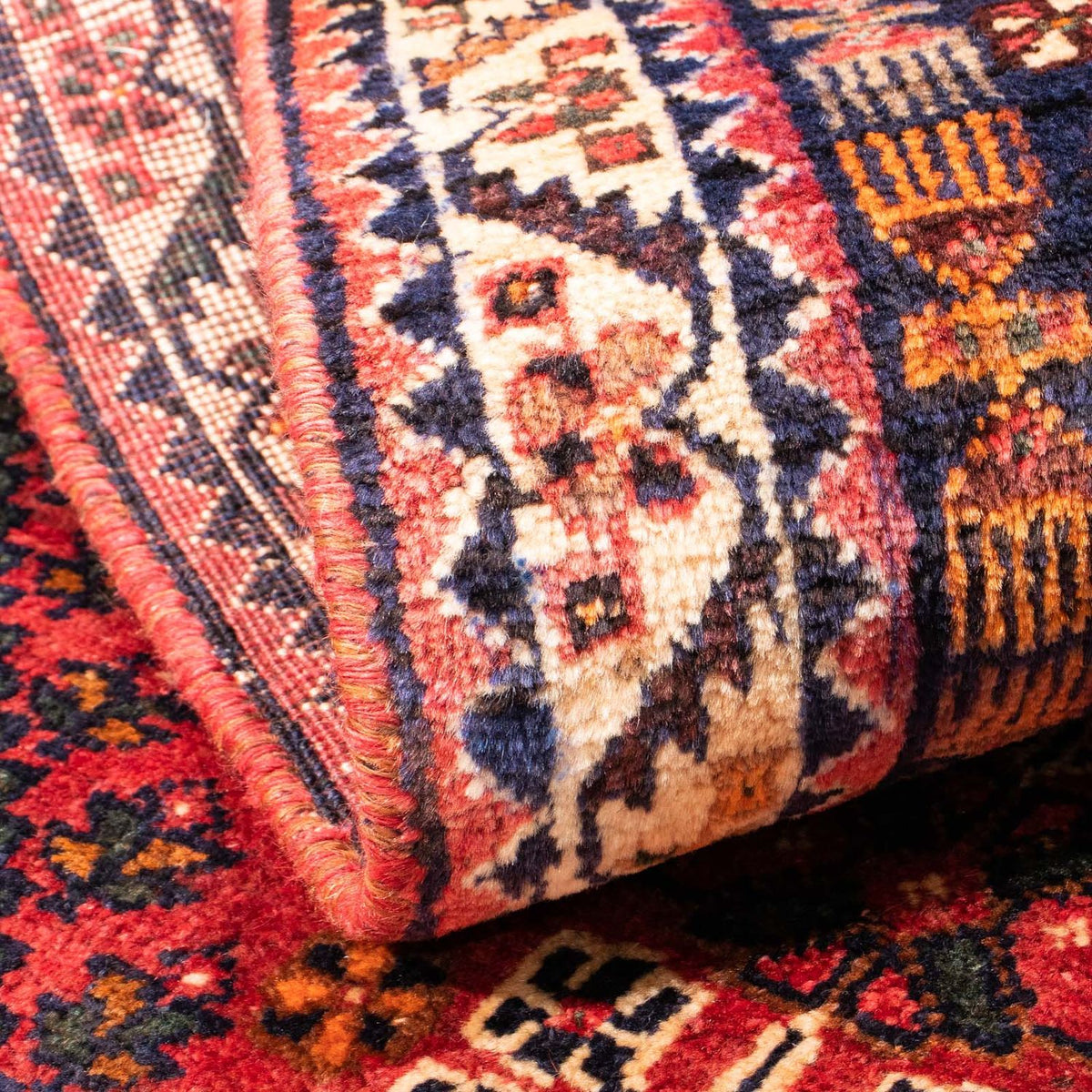 Alfombra persa - Nómada - 155 x 103 cm - rojo oscuro