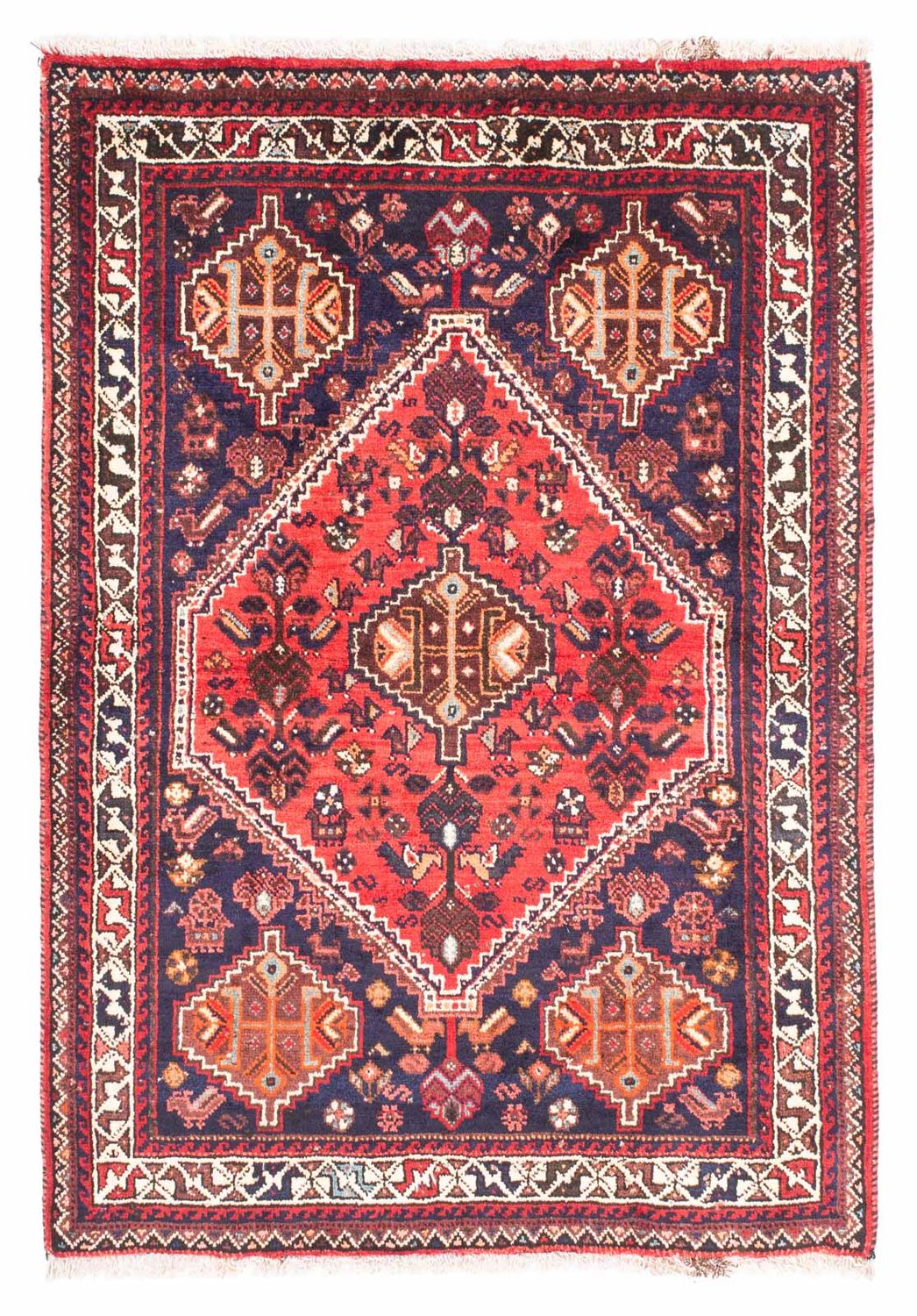 Alfombra persa - Nómada - 164 x 118 cm - azul oscuro