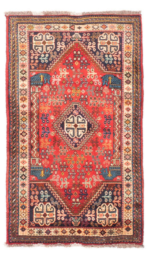 Alfombra persa - Nómada - 175 x 110 cm - rojo oscuro