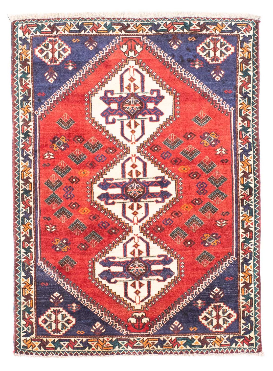 Alfombra persa - Nómada - 145 x 110 cm - rojo oscuro