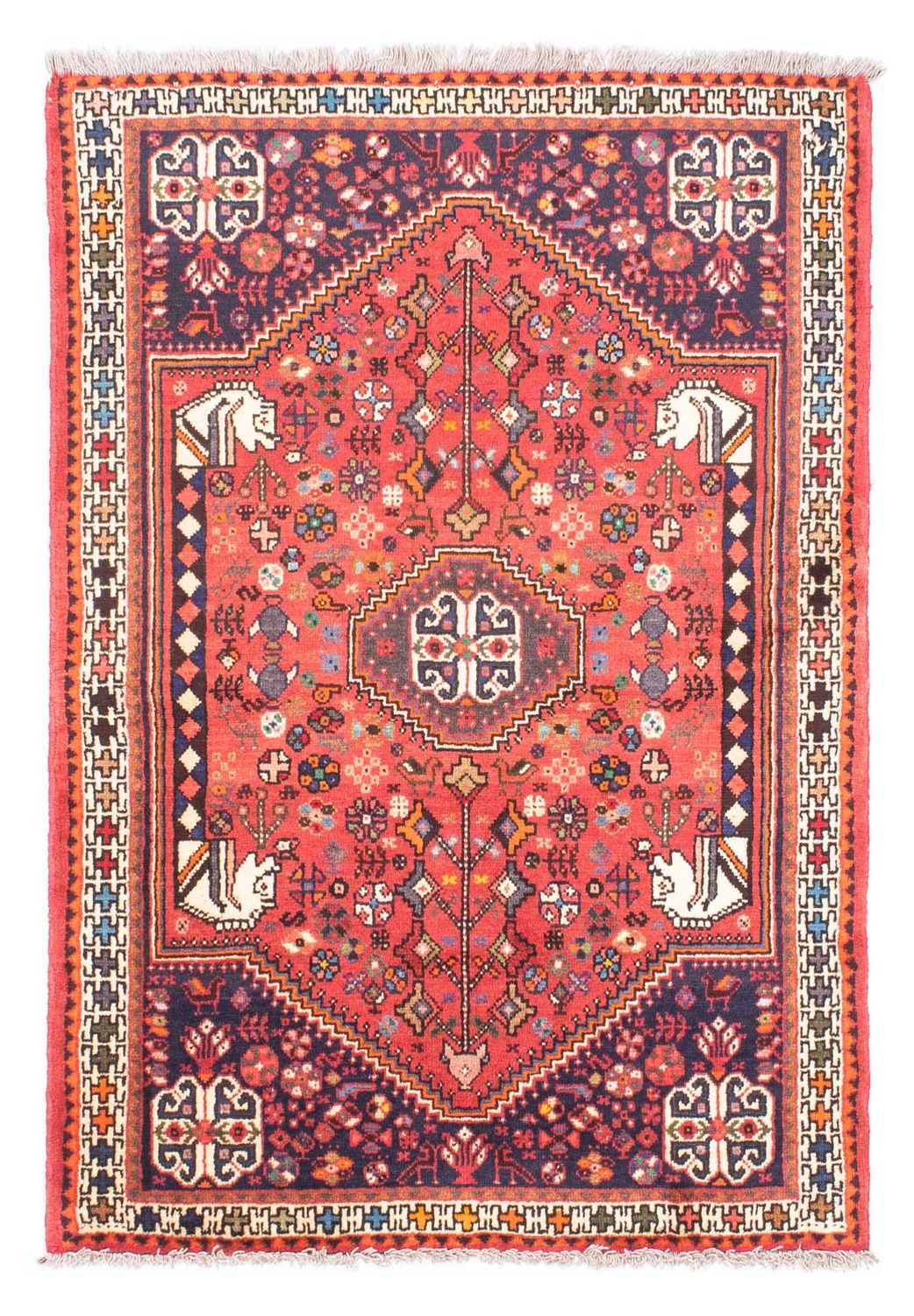 Alfombra persa - Nómada - 148 x 104 cm - rojo claro