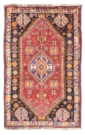 Alfombra persa - Nómada - 150 x 105 cm - rojo oscuro