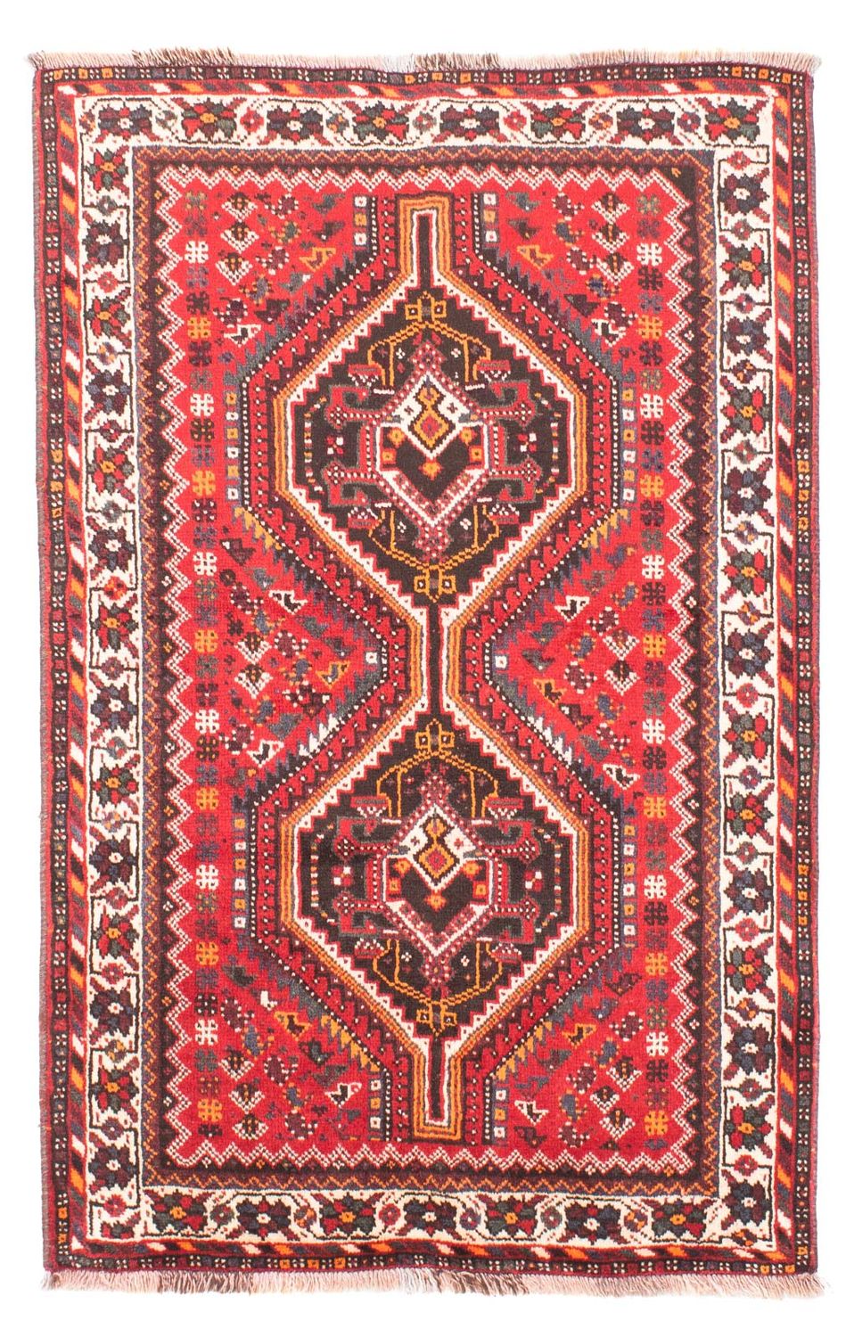 Alfombra persa - Nómada - 158 x 110 cm - rojo oscuro