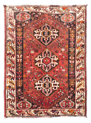 Alfombra persa - Nómada - 152 x 114 cm - rojo oscuro