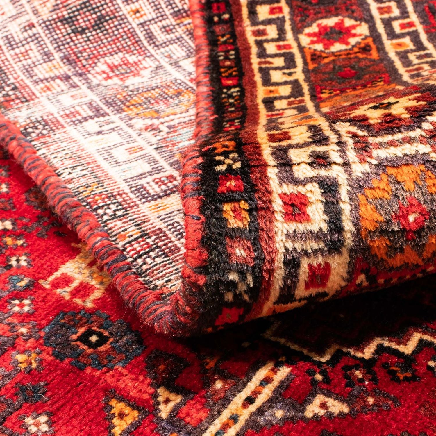 Alfombra persa - Nómada - 170 x 116 cm - rojo oscuro
