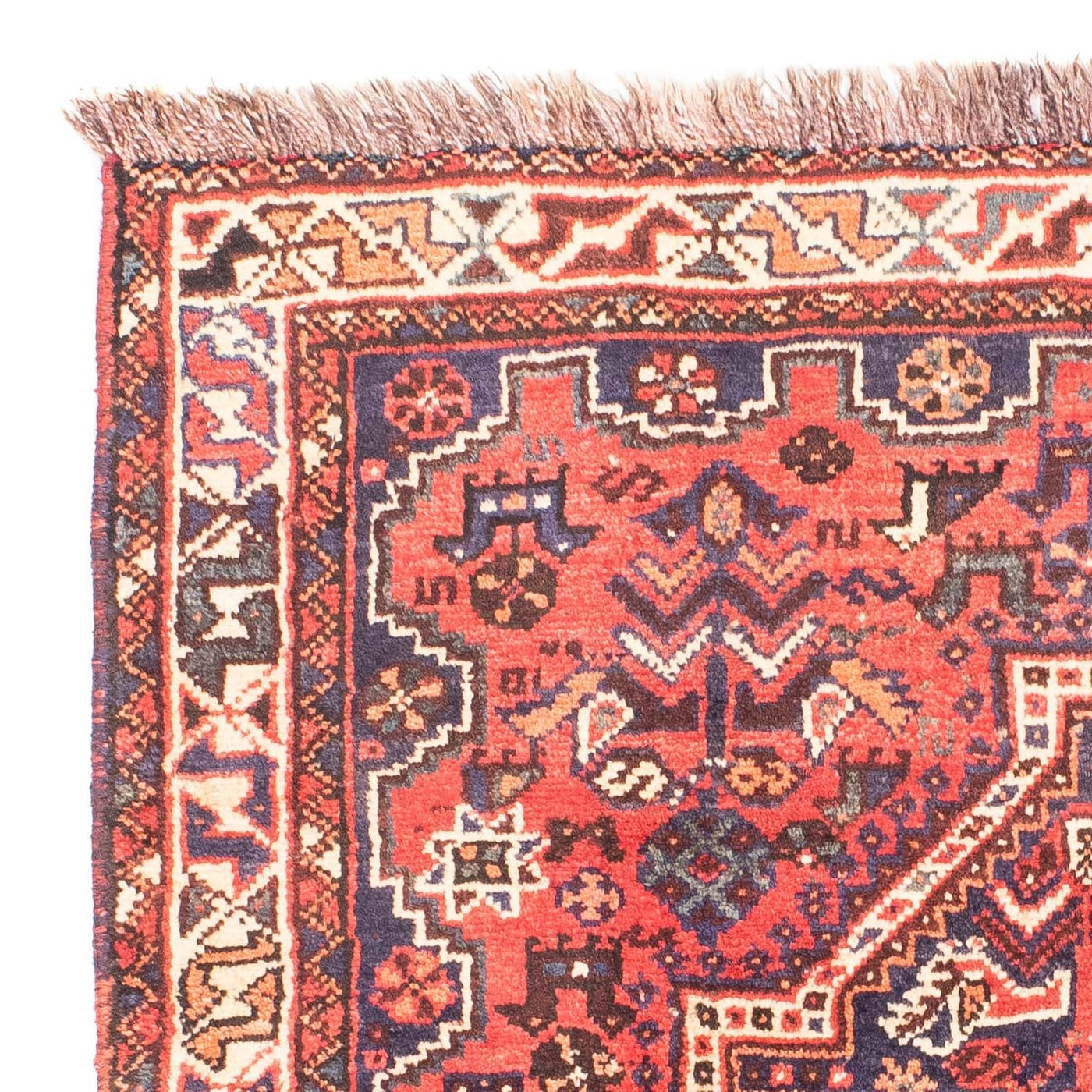 Alfombra persa - Nómada - 140 x 115 cm - rojo oscuro