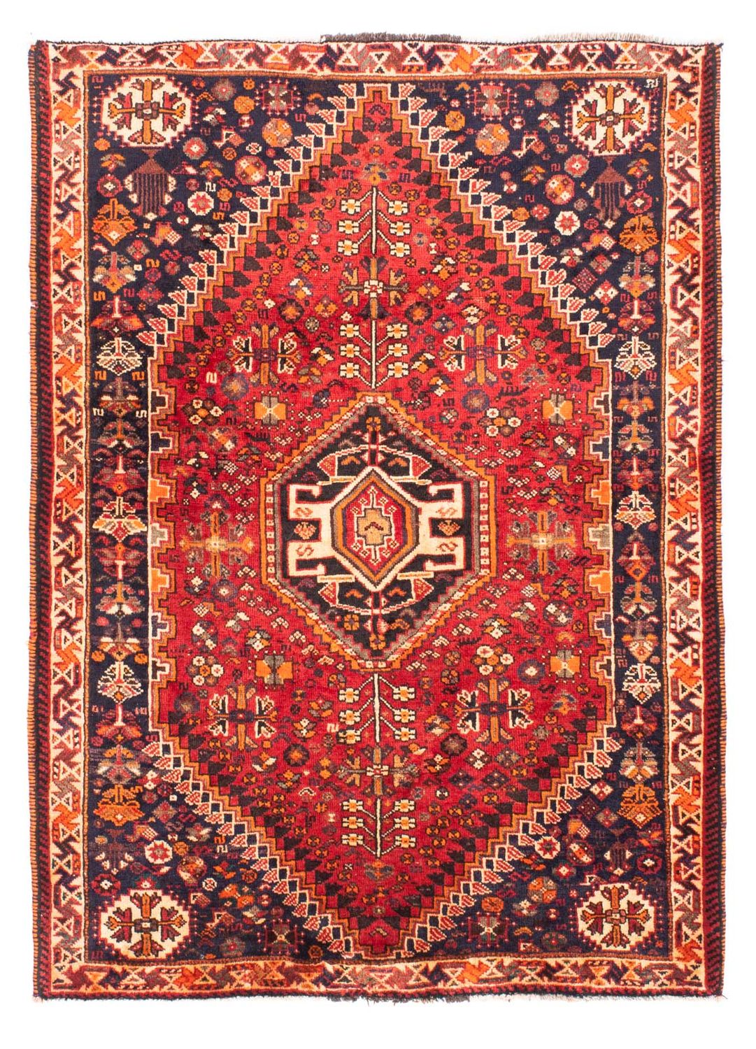 Alfombra persa - Nómada - 165 x 115 cm - rojo oscuro
