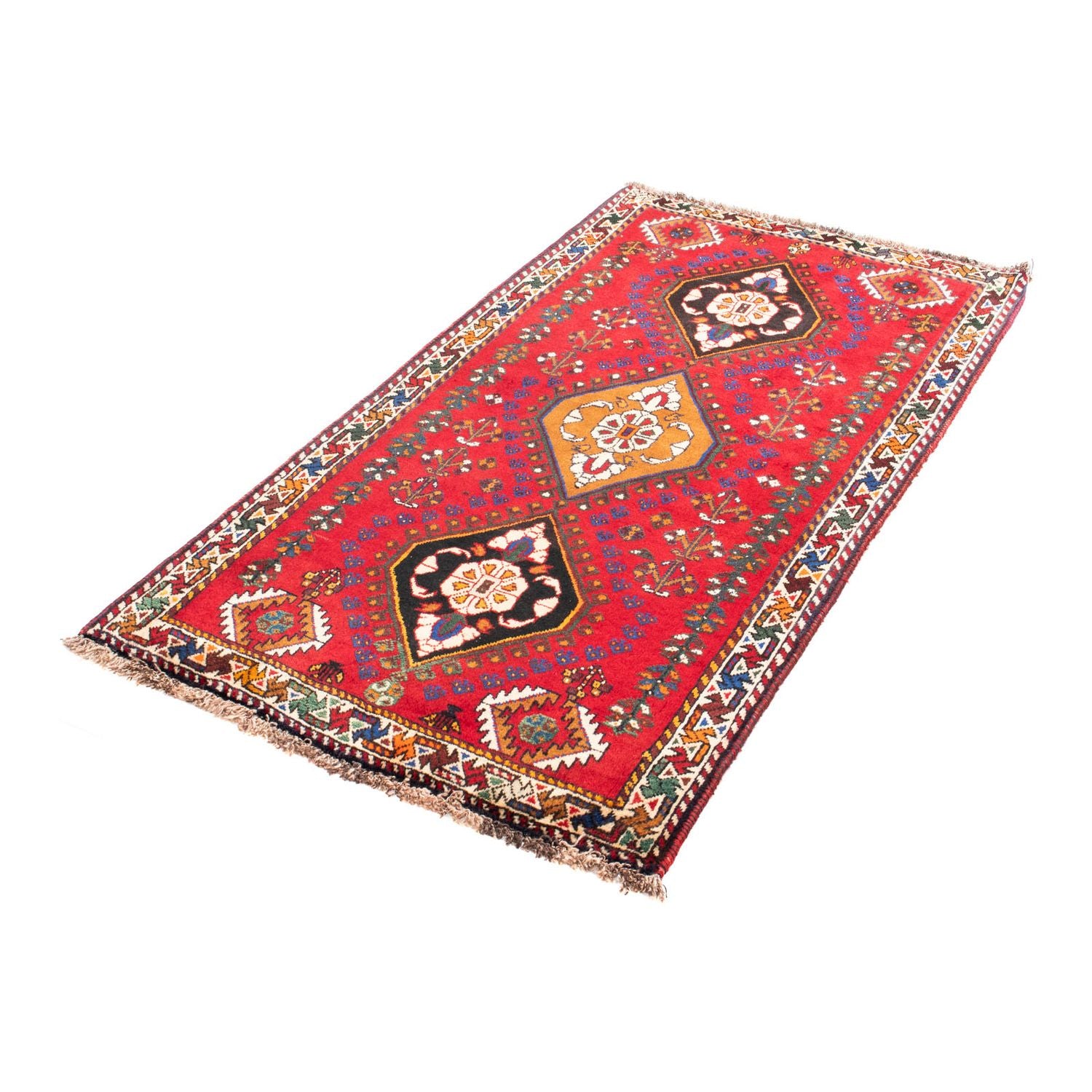 Alfombra persa - Nómada - 157 x 83 cm - rojo oscuro