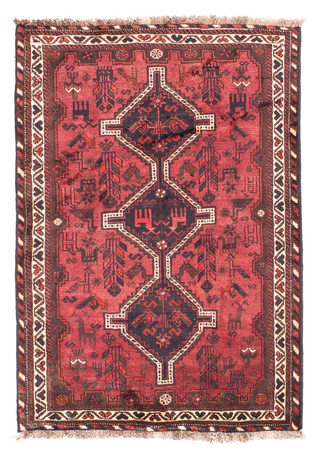 Alfombra persa - Nómada - 160 x 112 cm - rojo
