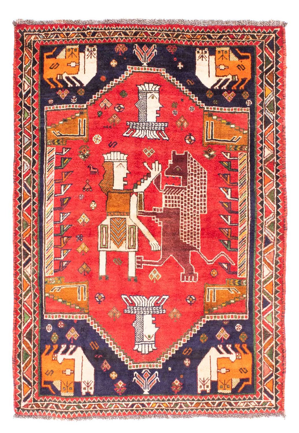 Alfombra persa - Nómada - 172 x 130 cm - rojo