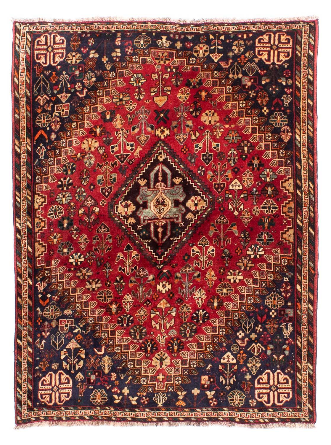 Alfombra persa - Nómada - 185 x 138 cm - rojo oscuro