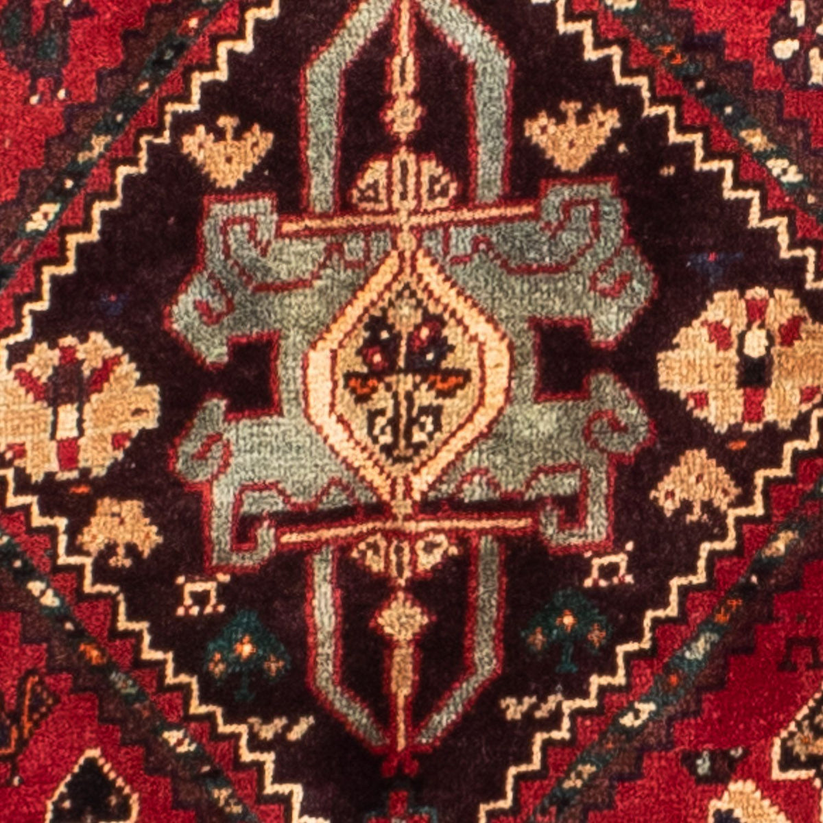 Alfombra persa - Nómada - 185 x 138 cm - rojo oscuro