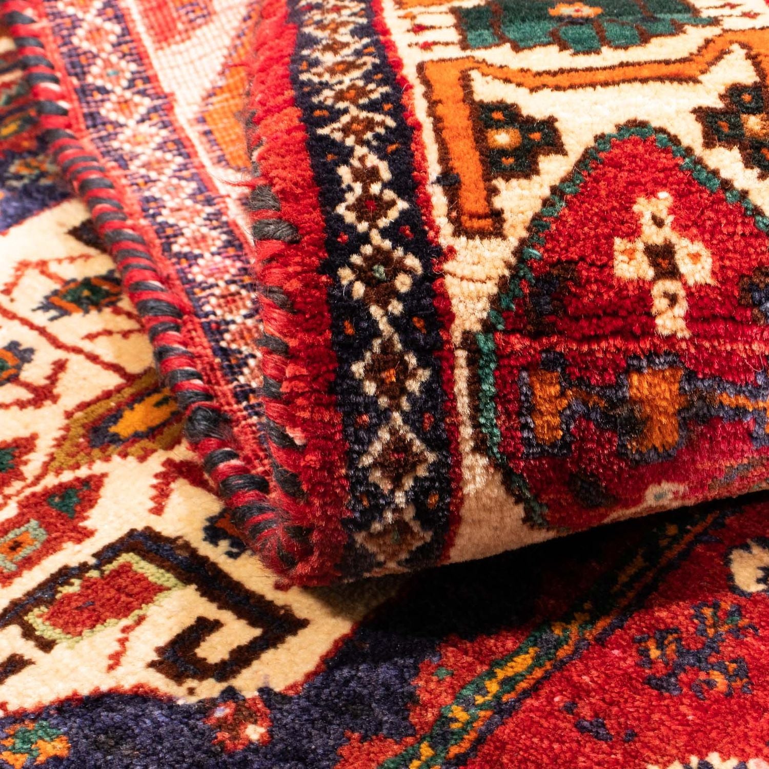 Alfombra persa - Nómada - 170 x 130 cm - rojo oscuro